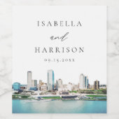 ミルウォーキーウィスコンシンスカイラインデスティネーショントラベル ワインラベル (シングルラベル)