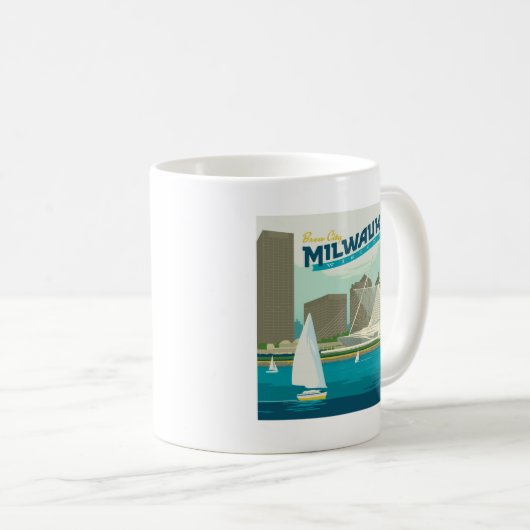ミルウォーキーウィスコンシンハーバー | Brew City コーヒーマグカップ (正面右)