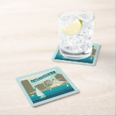 ミルウォーキーウィスコンシンハーバー | Brew City スクエアペーパーコースター (インサイチュ)