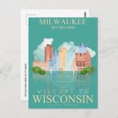 ミルウォーキーウィスコンシンヴィンテージトラベルアメリカ ポストカード (正面/裏面)