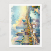 ミルウォーキーウィスコンシン有名な旅行水の色 ポストカード (正面)