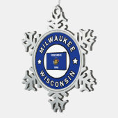 ミルウォーキーウィスコンシン スノーフレークピューターオーナメント (右)