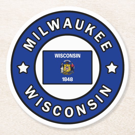 ミルウォーキーウィスコンシン ラウンドペーパーコースター (正面)
