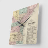 ミルウォーキーウィスコンシン(1878年)のヴィンテージの地図 スクエア壁時計 (傾斜)