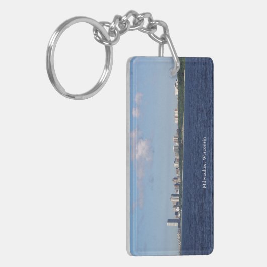 ミルウォーキースカイライン長方形アクリルキーチェーン キーホルダー (正面左)