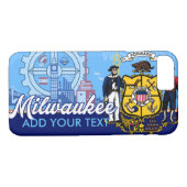 ミルウォーキーパーソナライズなウィスコンシンの旗 Case-Mate iPhoneケース (裏面(横))