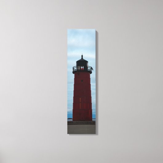 ミルウォーキーピエールヘッドライトハウスビューバーチカルキャンバス キャンバスプリント (正面)