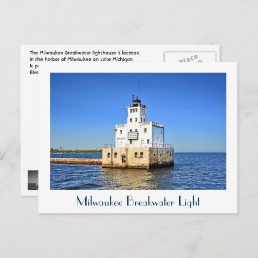 ミルウォーキーブレイクウォーターライトハウス ポストカード (正面/裏面)