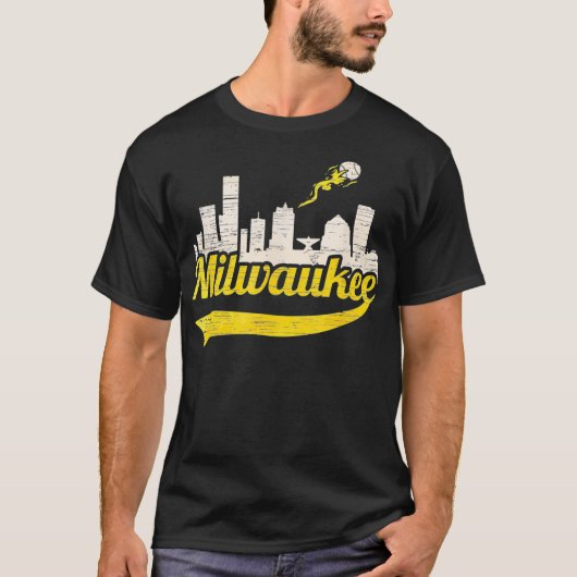 ミルウォーキーベースボールホーム走シティースカイライン Tシャツ (正面)