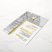 ミルウォーキーラブロケーター |シティテーマ結婚の 箔招待状 (回転した状態)