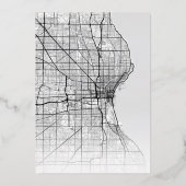 ミルウォーキーラブロケーター |シティテーマ結婚の 箔招待状 (裏面)