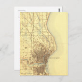 ミルウォーキーヴィンテージの地図 ポストカード (正面/裏面)