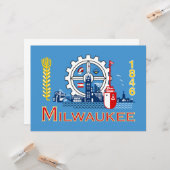 ミルウォーキー州旗（ウィスコンシン州） カード (正面/裏面インサイチュ)