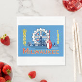 ミルウォーキー州旗（ウィスコンシン州） スタンダードランチョンナプキン (インサイチュ)