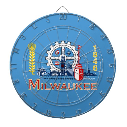 ミルウォーキー州旗(ウィスコンシン州) ダーツボード (正面)