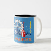 ミルウォーキー州旗（ウィスコンシン州） ツートーンマグカップ (正面右)