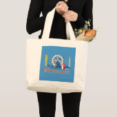 ミルウォーキー市(ウィスコンシン州)の旗 ラージトートバッグ (正面(商品))