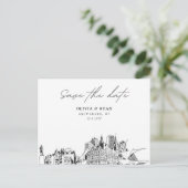 ミルウォーキー日付ポストカードエレガントな結婚式を保存 ポストカード (スタンド正面)