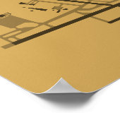 ミルウォーキー空港(MKE)ダイアグラムポスター ポスター (角)