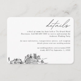 ミルウォーキー結婚式ホテルの部屋ブロック詳細 エンクロージャーカード