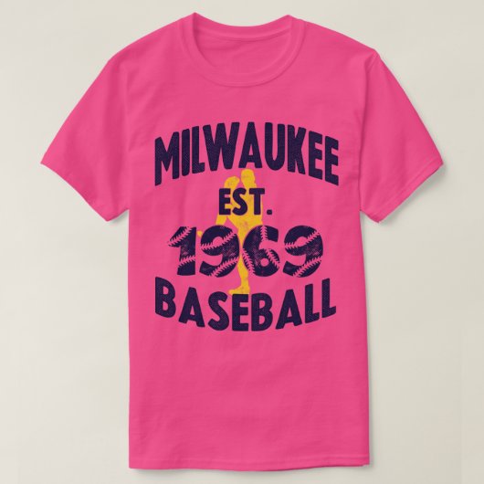 ミルウォーキー野球Est 1969野球投手ヴィンタ Tシャツ (デザイン正面)