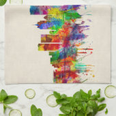 ミルウォーキー・ウィスコンシンのスカイライン キッチンタオル (折り畳み)