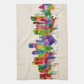 ミルウォーキー・ウィスコンシンのスカイライン キッチンタオル (縦)