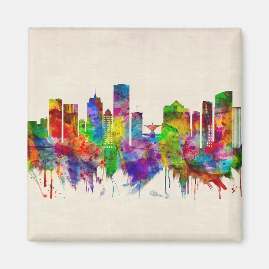 ミルウォーキー・ウィスコンシンのスカイライン マグネット (正面)