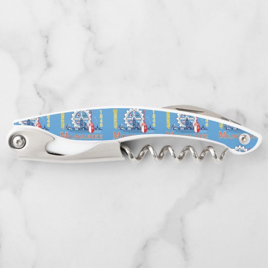 ミルウォーキー、ウィスコンシンの旗 ソムリエナイフ (正面)