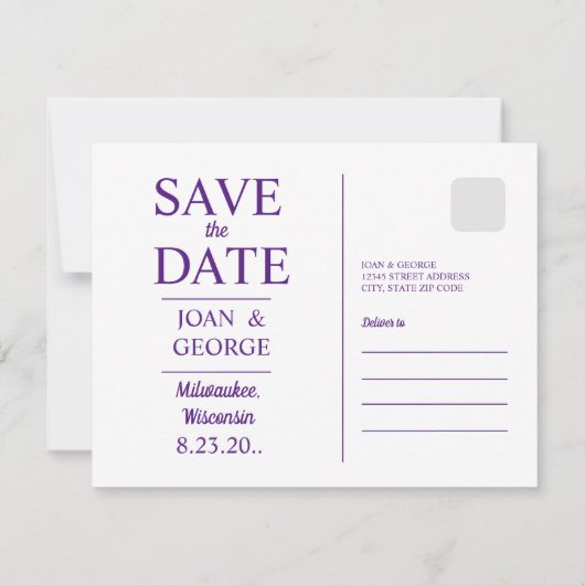 ミルウォーキー（ウィスコンシン州）の旅行ポストカード セーブザデート (裏面)