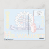 ミルウォーキー,ウィスコンシン統一された州,州国旗 ポストカード (裏面)