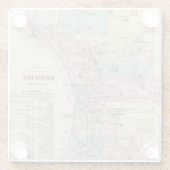 ミルウォーキー、ミルウォーキーCo市の地図 ガラスコースター (裏面)