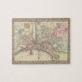 ミルウォーキー(1880年)のヴィンテージの地図 ジグソーパズル (横)