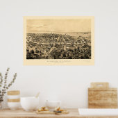 ミルウォーキー, WIパノラママップ – 1854 ポスター (キッチン)