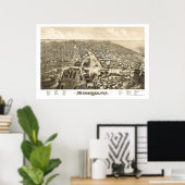 ミルウォーキー, WIパノラママップ – 1879 ポスター (ホームオフィス)