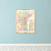 ミルウォーキーCo.の地図 キャンバスプリント (インサイチュ (ウッドフロア))
