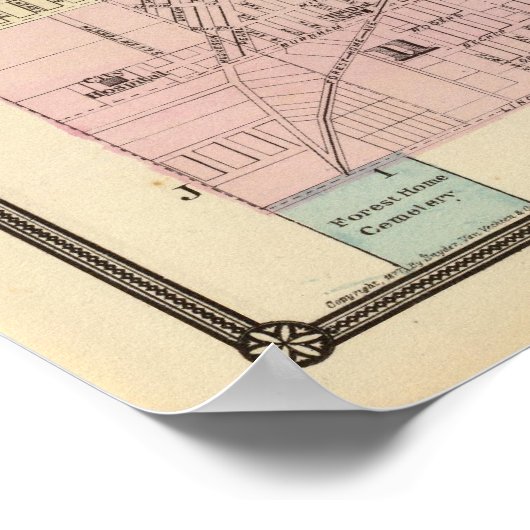 ミルウォーキーCo.の地図 ポスター (角)