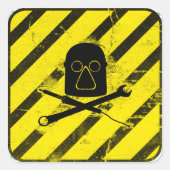 ミルウォーキーMakerspaceのロゴの正方形のステッカー(汚れた) スクエアシール (正面)