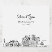 ミルウォーキ結婚ーのシャンパンラベル スパークリングワインラベル (シングルラベル)