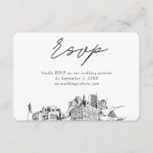 ミルウォーキ結婚ーのミニマルなスケッチRSVP エンクロージャーカード (正面)