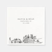 ミルウォーキ結婚ーのミニマル紙 スタンダードカクテルナプキン (正面)