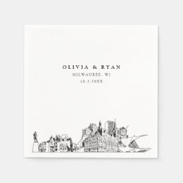 ミルウォーキ結婚ーのミニマル紙 スタンダードカクテルナプキン