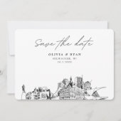 ミルウ結婚キーモダンの保存日 招待状 (正面)