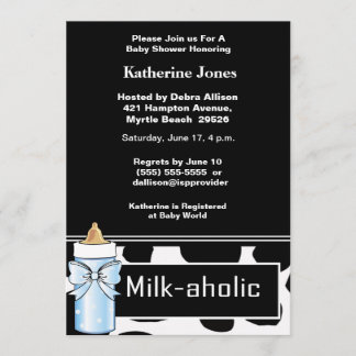 ミルカホリック男の赤ちゃんシャワー招待状 招待状