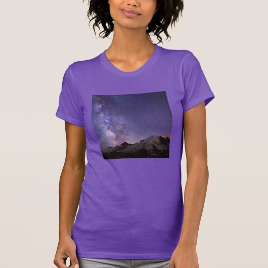 ミルキーウェイとレイニア山 | ワシントン州 Tシャツ (正面)