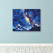 ミルキーウェイオーバーマウンテンズプレミアムキャンバスプリント キャンバスプリント (インサイチュ (ウッドフロア))