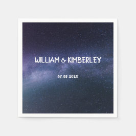 ミルキーウェイスターズスカイ銀河系エレガントウェディングナプキン スタンダードカクテルナプキン