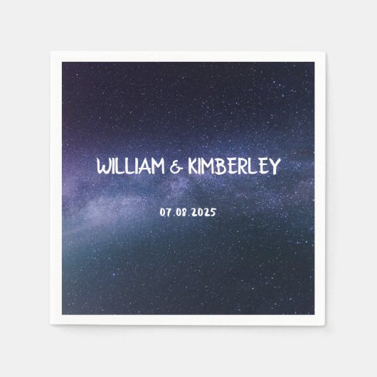 ミルキーウェイスターズスカイ銀河系エレガントウェディングナプキン スタンダードカクテルナプキン (正面)