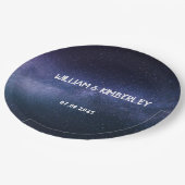 ミルキーウェイスターズスカイ銀河系エレガントウェディング紙P ペーパープレート (アングル)