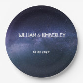 ミルキーウェイスターズスカイ銀河系エレガントウェディング紙P ペーパープレート (正面)